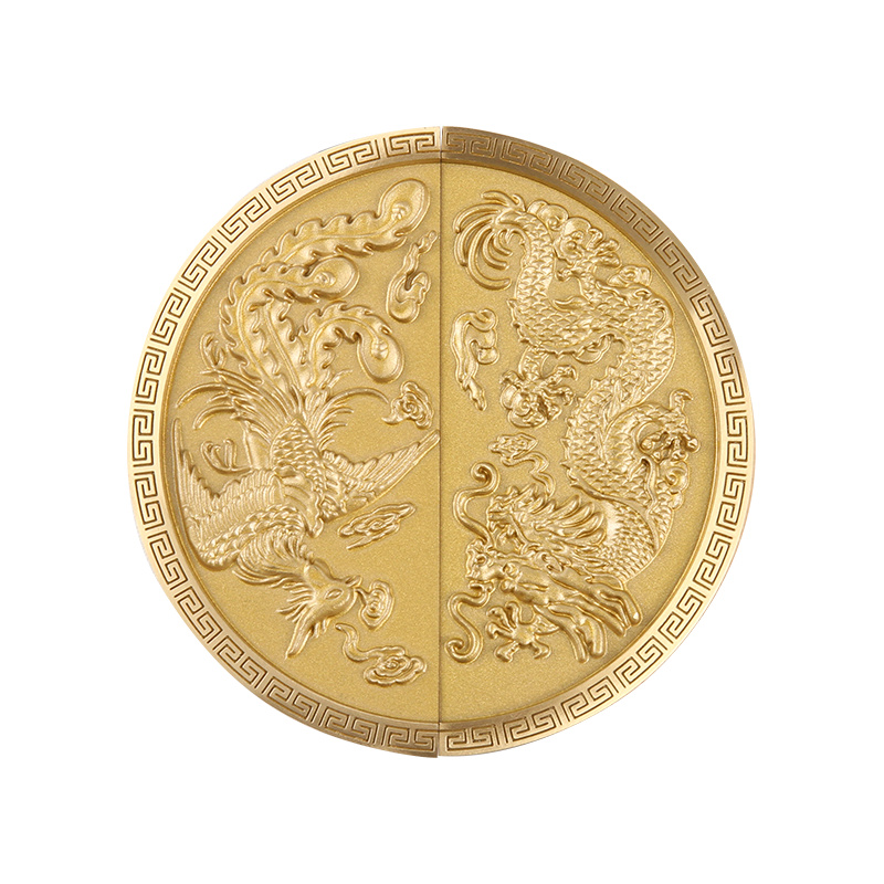 Dragon e Phoenix-2 in ottone cinese Drago e Gassista Phoenix Gabinetto